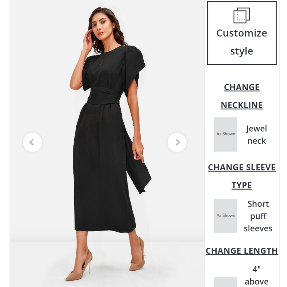 Eshakti Black Crepe Dress New Size 4